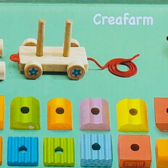 New Sealed Djeco Creaferme Wooden Train Push/Pull Along Stacking Toy - Picture 5 of 16